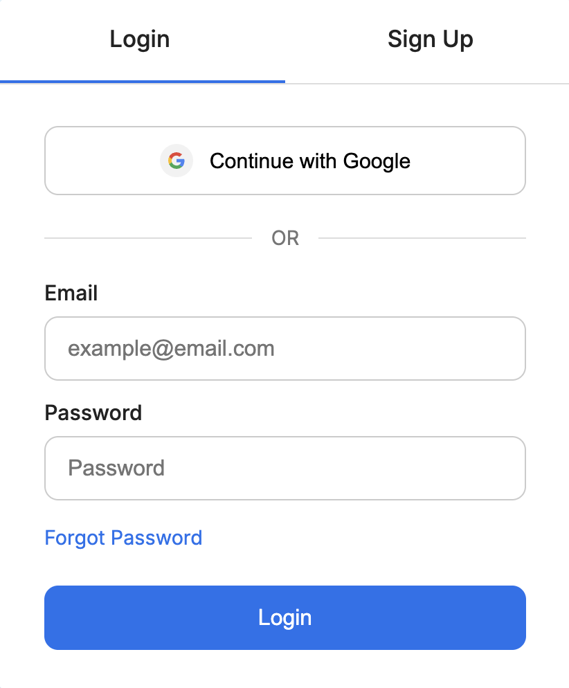 Log in example